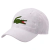 Lacoste Big Croc Gabardine Strapback Hat In White