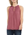 Vince Camuto Rumpled Satin Keyhole Top In Summer Rose