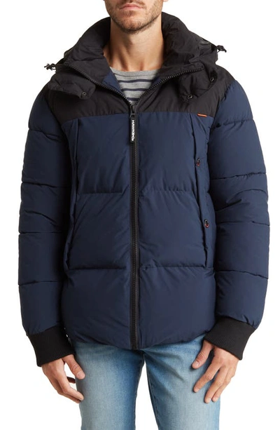 Hawke And Co Water Resistant Hooded Puffer Jacket In Copenhagen Blue