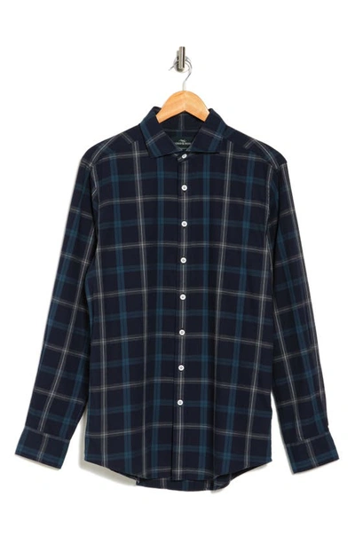 Rodd & Gunn Stillwater Plaid Flannel Long Sleeve Button-up Shirt In Navy Green