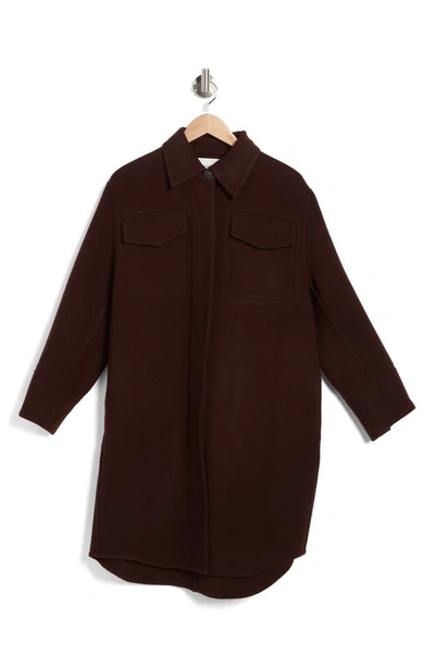 Vince Recycled Wool Blend Shirt Coat In Hickory