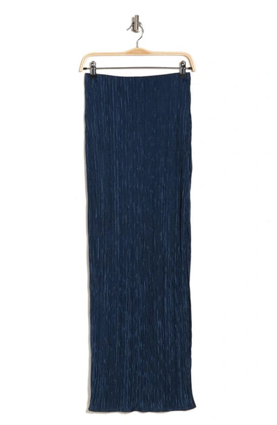 Renee C Plissé Maxi Skirt In Navy