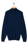 Rodd & Gunn Cashmere Merino Half-zip Sweater In Midnight