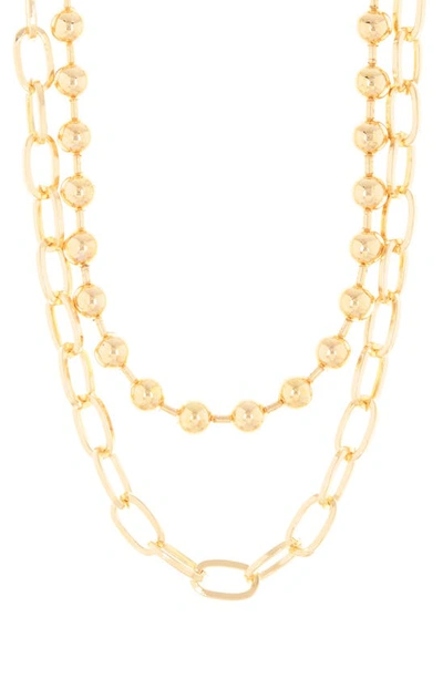 Natasha Mix Chain Layered Necklace In Gold