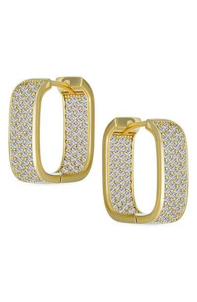 Bling Jewelry Bridal Pavé Cz Huggie Hoop Earrings In Gold Alternative