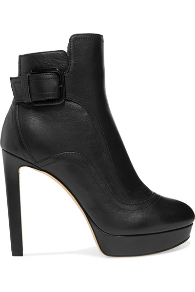 Jimmy Choo Britney Leather Ankle Boots In Black