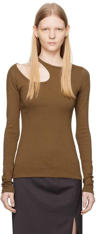 Low Classic Brown Curve Hole Long Sleeve T-shirt