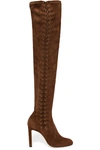 Jimmy Choo Marie 100 Stretch-suede Over-the-knee Boots In Brown