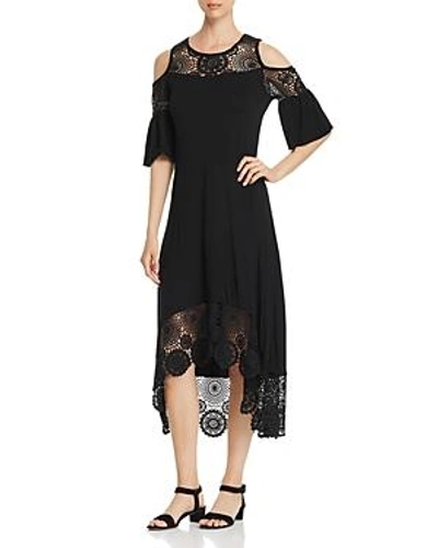 Cupio Cold-shoulder Dress In Black