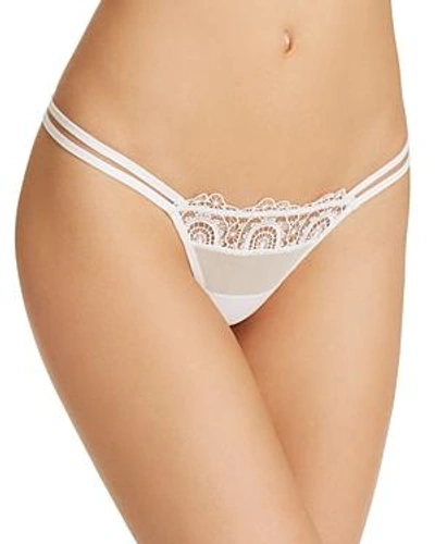 Thistle & Spire Willow Embroidery Strappy Lace Thong In Ivory