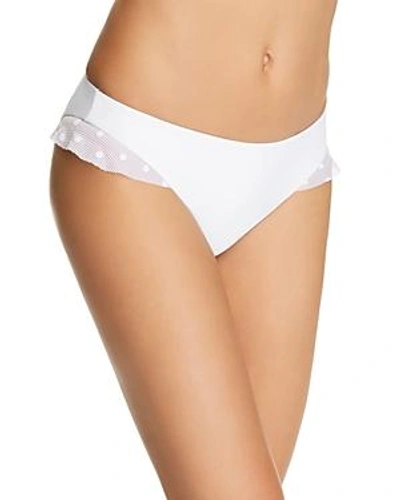 Ella Moss Sheer Dot Retro Bikini Bottom In White
