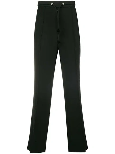 Maison Margiela Drawstring Straight-leg Trousers In Black