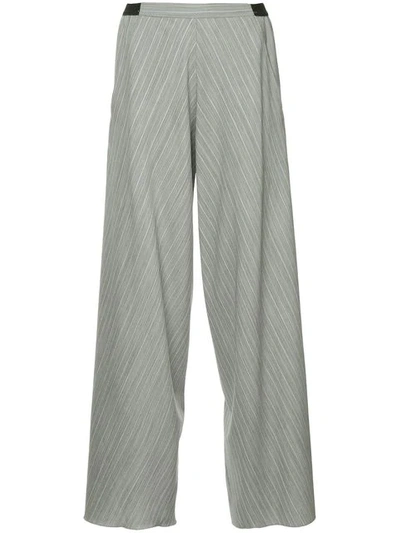 Christopher Esber Striped Wide Leg Trousers - Grey