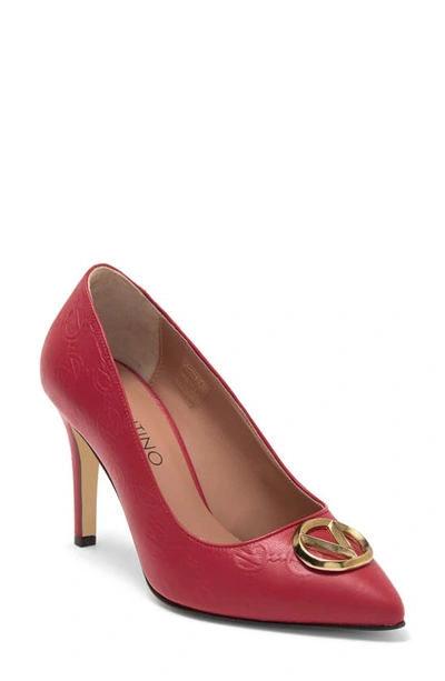 Valentino By Mario Valentino Clara Vlogo Pump In Red | ModeSens