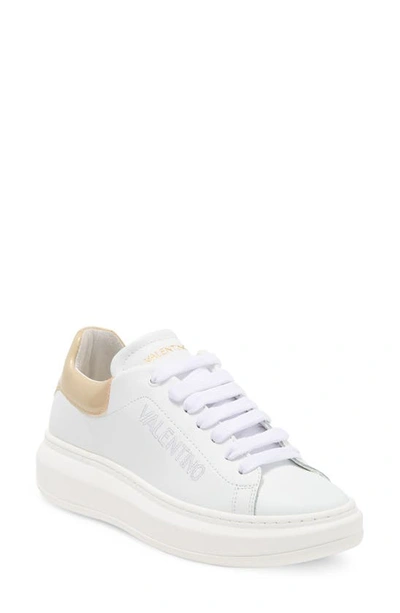 Valentino By Mario Valentino Fresia Low Top Sneaker In White Cream