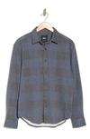 Pto Collin Stockton Flannel Long Sleeve Button-up Shirt In Navy