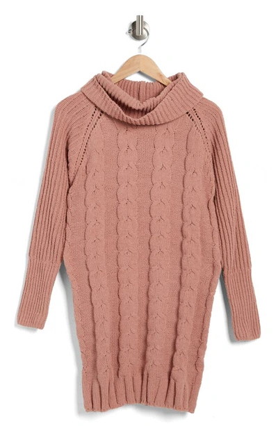 Dr2 By Daniel Rainn Cable Stitch Chenille Sweater Dress In Pink Rose |  ModeSens