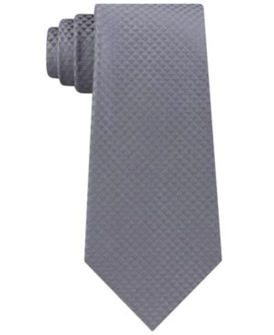 Calvin Klein Men's Dual Houndstooth Slim Silk Tie In Charcoal