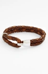 Miansai 'beacon' Braided Leather Bracelet In Brown