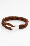 Miansai 'beacon' Braided Leather Bracelet In Navy