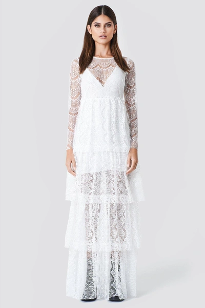 Sahara Ray X Na-kd Long Sleeve Lace Dress - White
