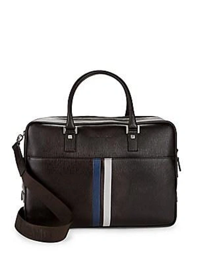 Ferragamo Textured Leather Briefcase In Black