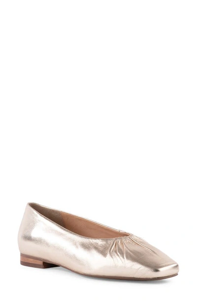 Seychelles The Little Things Square Toe Ballet Flat In Gold