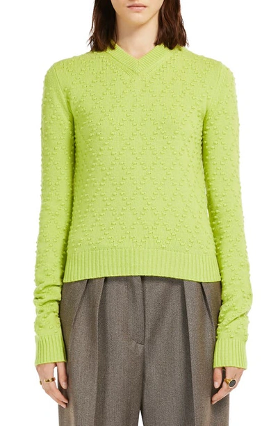 Sportmax Women's Plaid Wool-blend Sweater In Lime