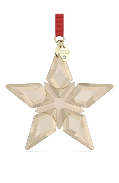 Swarovski Annual Edition 2023 Festive Crystal Star Ornament In Gold Tone