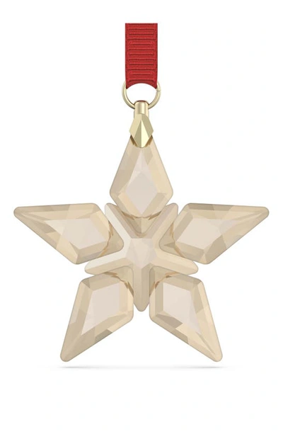 Swarovski Annual Edition 2023 Festive Small Crystal Star Ornament In Gold