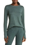 Zella Liana Restore Soft Lite Long Sleeve T-shirt In Green Duck