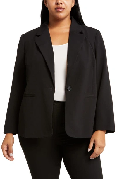 Halogen Single Button Longline Blazer In Rich Black