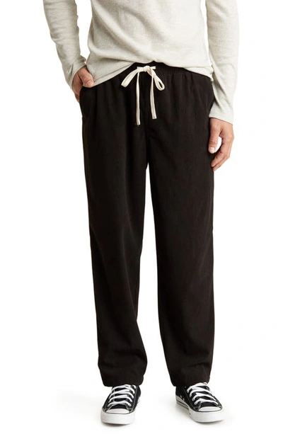 Bp. Drawstring Corduroy Wide Leg Pants In Black