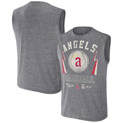 Darius Rucker Collection By Fanatics Charcoal Los Angeles Angels Muscle Tank Top
