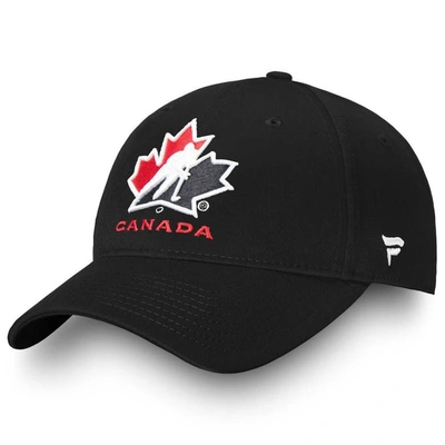 Fanatics Branded Black Hockey Canada Core Adjustable Hat
