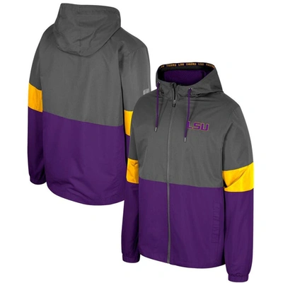 Colosseum Charcoal Lsu Tigers Miles Full-zip Jacket