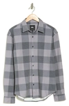 Pto Collin Stockton Flannel Long Sleeve Button-up Shirt In Charcoal