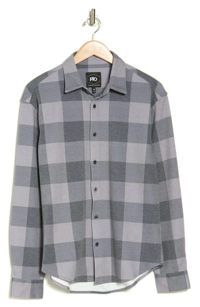 Pto Collin Stockton Flannel Long Sleeve Button-up Shirt In Charcoal