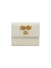 Gucci Leather Wallet With Bow In Neutrals