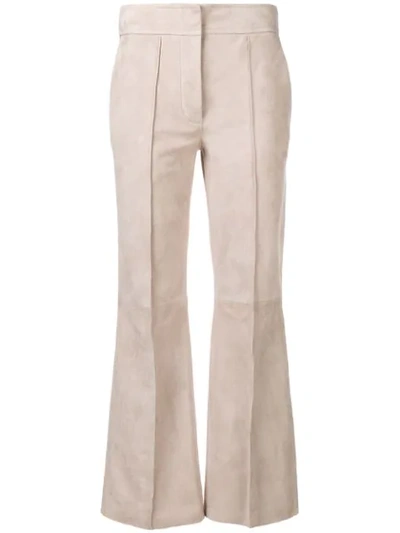 Joseph Front Seamed Cropped Trousers In Neutrals