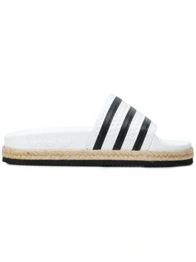 Adidas Originals Adilette New Bold Slide Sandals In White