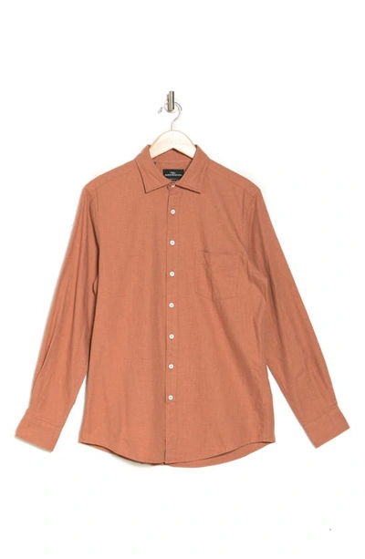 Rodd & Gunn Martinborough Long Sleeve Cotton Button-up Shirt In Terracotta