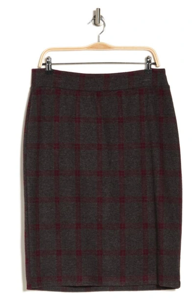 Renee C Plaid Pencil Skirt In Charcoal