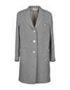 Thom Browne Coat In Light Grey