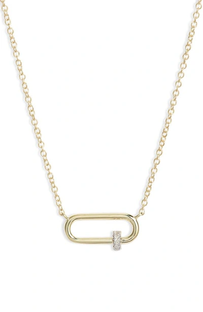 Meira T Diamond Lock Necklace In Yellow Gold