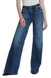 Hint Of Blu Myra Mid Rise Wide Leg Jeans In Myra Blue