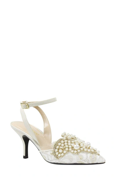 J. Reneé Desdemona Pointed Toe Pump In Ivory/ White Fabric
