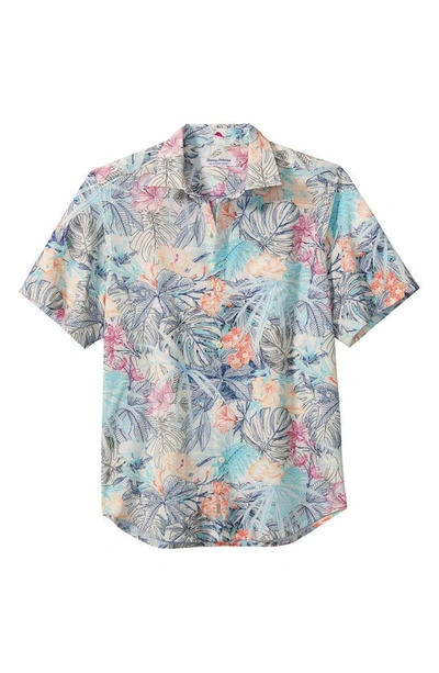 Tommy Bahama Bahama Coast Glow Short Sleeve Islandzone® Button-up Shirt In Light Sand Dollar/ Floral