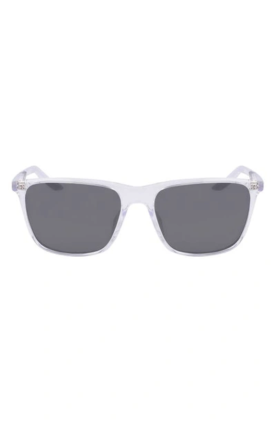 Nike State 145mm Polarized Square Sunglasses In Clear/ Polar Grey