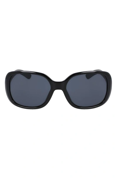 Nike Audacious 135mm Square Sunglasses In Black/ Dark Grey